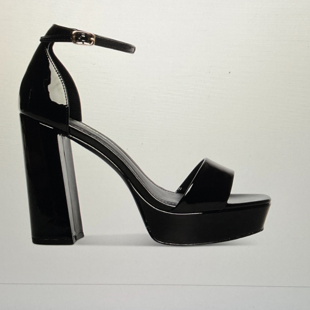 Madden Girl Patent Leather Black Platform Sandal